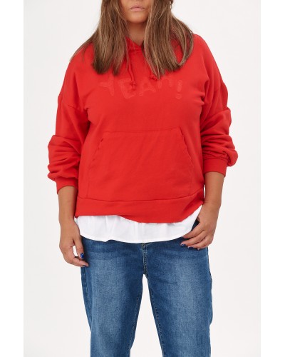 Cardigan Boyfriend Cotton RED/WHT