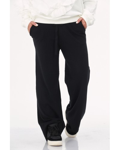 Pantaloni Retro Viscose Buzunare Blk