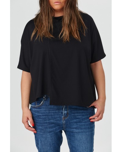 T-shirt Mix Viscose Blk