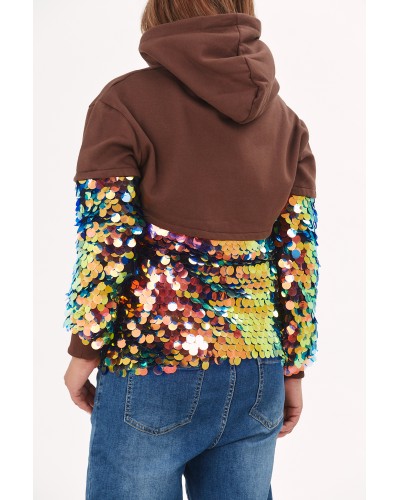 Cardigan Boyfriend Mix Sequins Gold