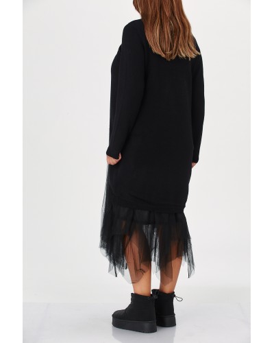 Pullover Despicat Suprapus Abito Tulle BLK