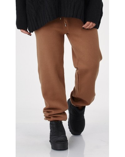 Pantaloni RETRO Tricot Mix Viscose Camel