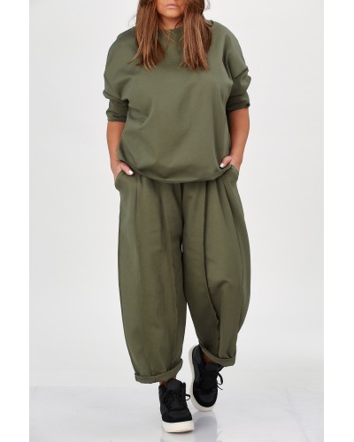 Trening Boyfriend Pantaloni Oversized Pense KH