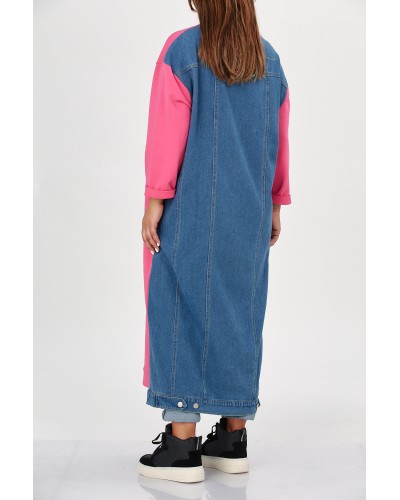 Abito Maxi Oversized Cotton Mix Jeans