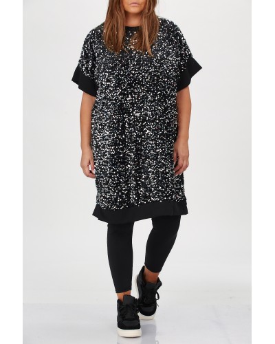 Abito T-shirt Maxi Oversized Sequins