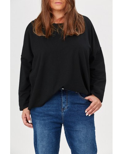 Maglia Boyfriend Oversized Cotton Blk