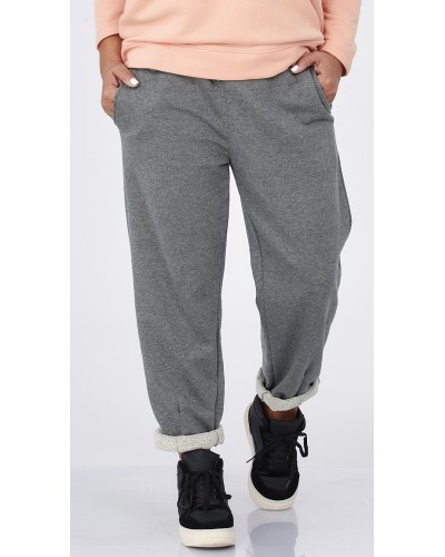 Pantaloni Boyfriend Cotton Grigio